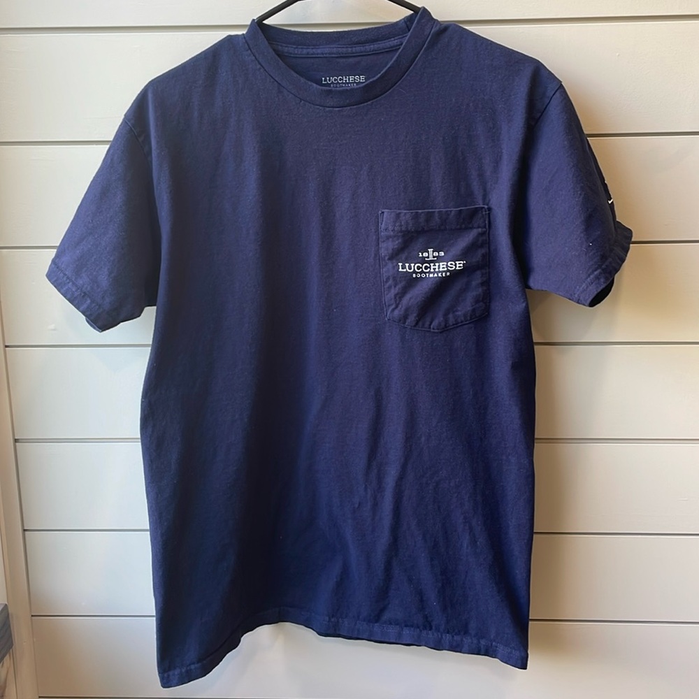 Lucchese Men’s pocket t shirt - navy - medium